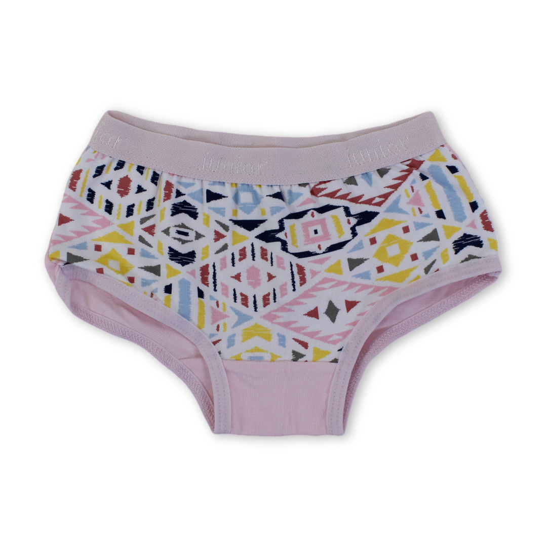 Girls Cotton Panties – Pink Triangular Print - Clothing - Junior