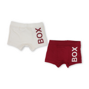 Boys Cotton Boxer Shorts Red & Beige – Pack of 2