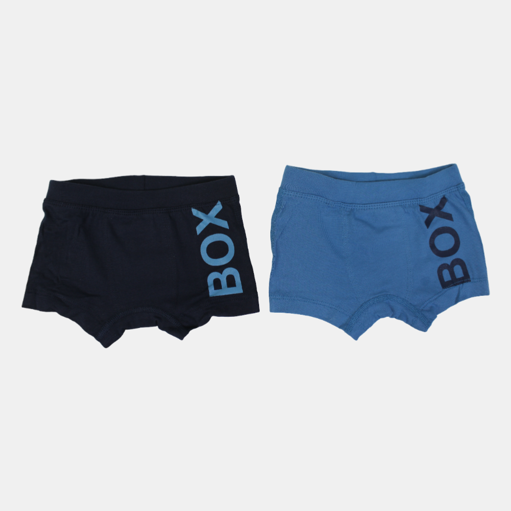 Boys Cotton Boxer Shorts – Petrol & Navy (Pack of 2)