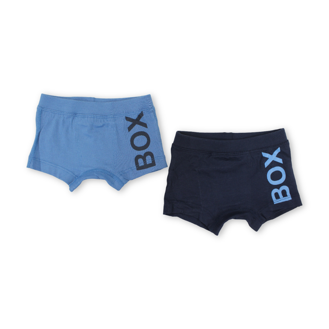 Boys Cotton Boxer Shorts Navy & Petrol – Pack of 2