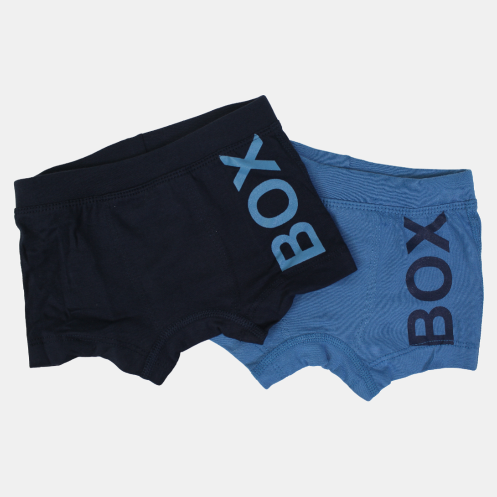Boys Cotton Boxer Shorts – Petrol & Navy (Pack of 2)