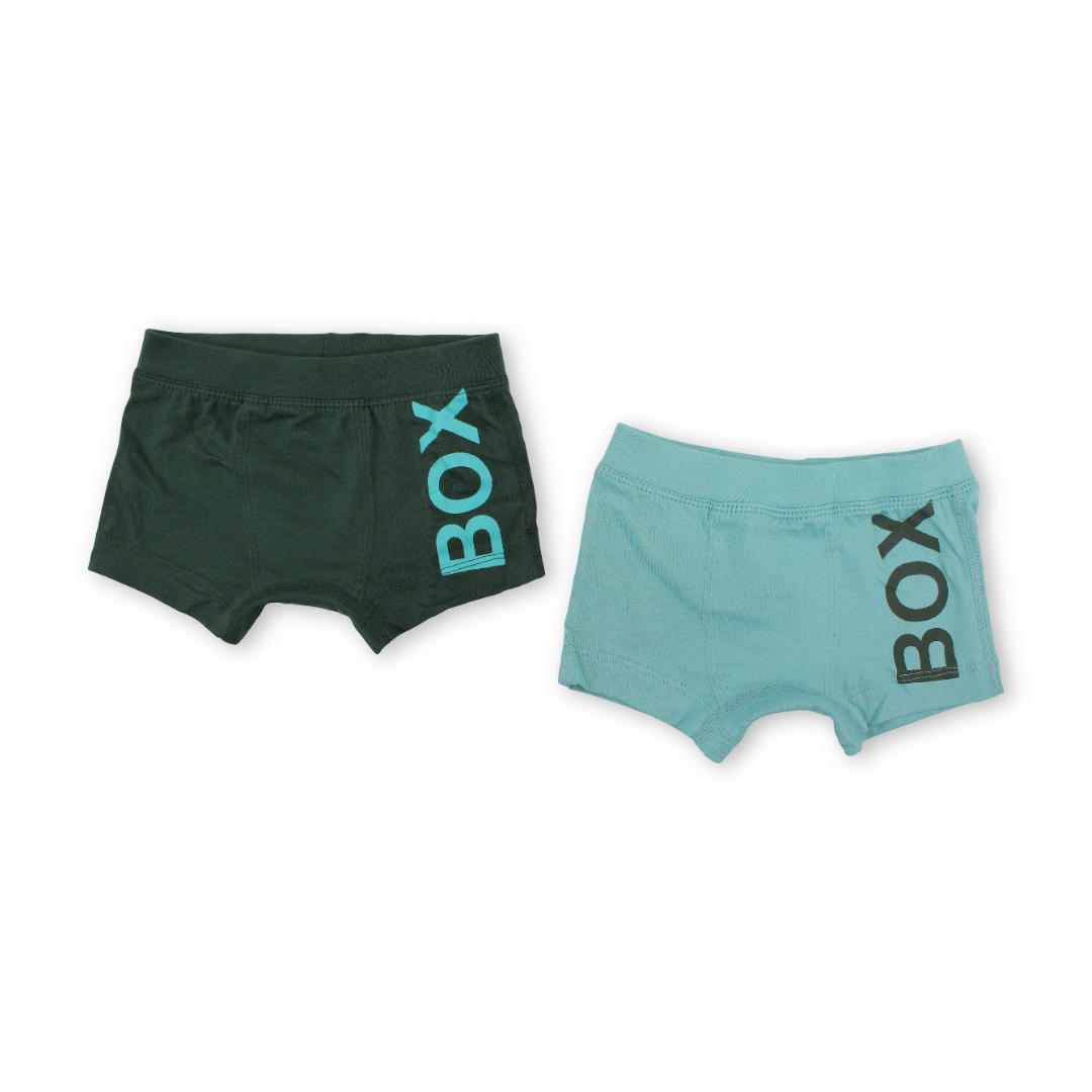 Boys Cotton Boxer Shorts Green & Pistage – Pack of 2 - Clothing - Junior