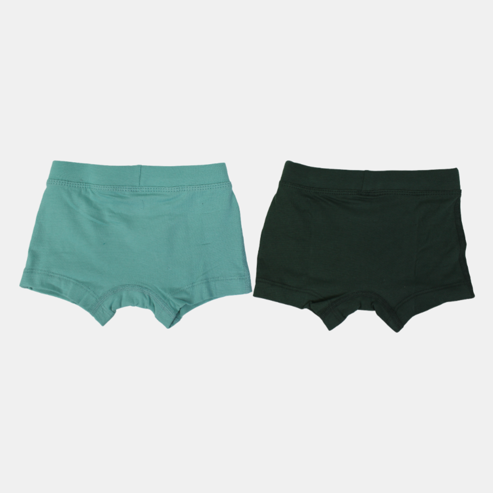 Boys Cotton Boxer Shorts – Olive & Pistachio (Pack of 2)