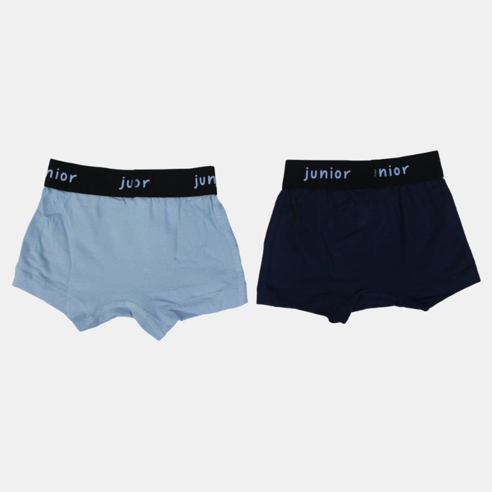 Boys Cotton Boxer Shorts – Navy & Light Blue (Pack of 2, Captain America Design)