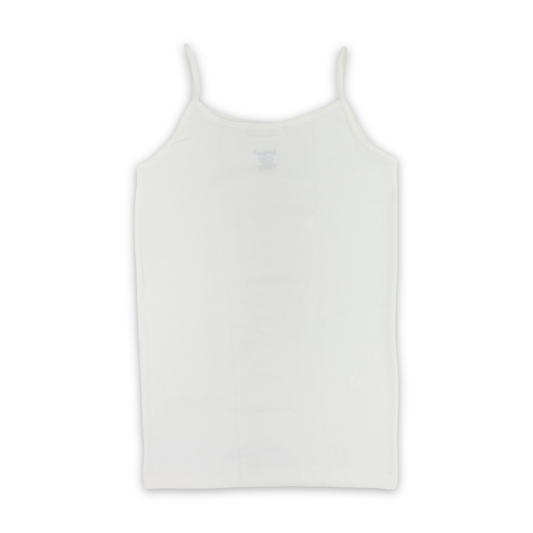 Girls Cotton Sleeveless Undershirt – Off-White