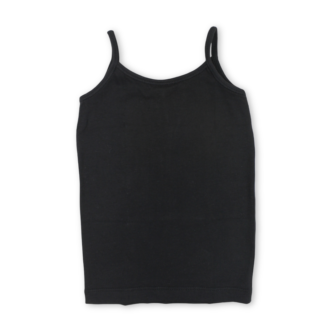 Girls Cotton Sleeveless Undershirt – Black - Clothing - Junior