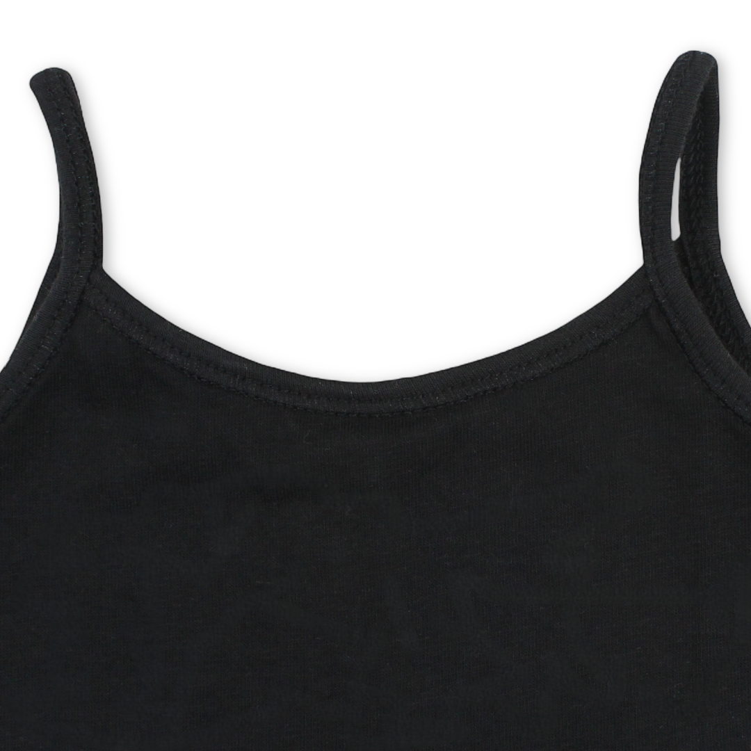 Girls Cotton Sleeveless Undershirt – Black