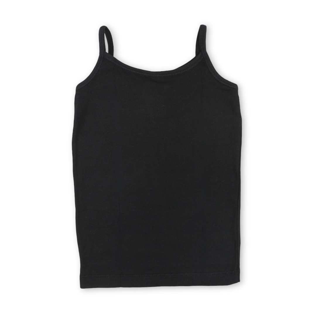Girls Cotton Sleeveless Undershirt – Black