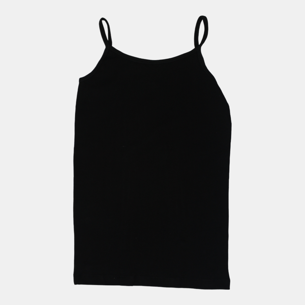 Girls Cotton Sleeveless Undershirt – Black
