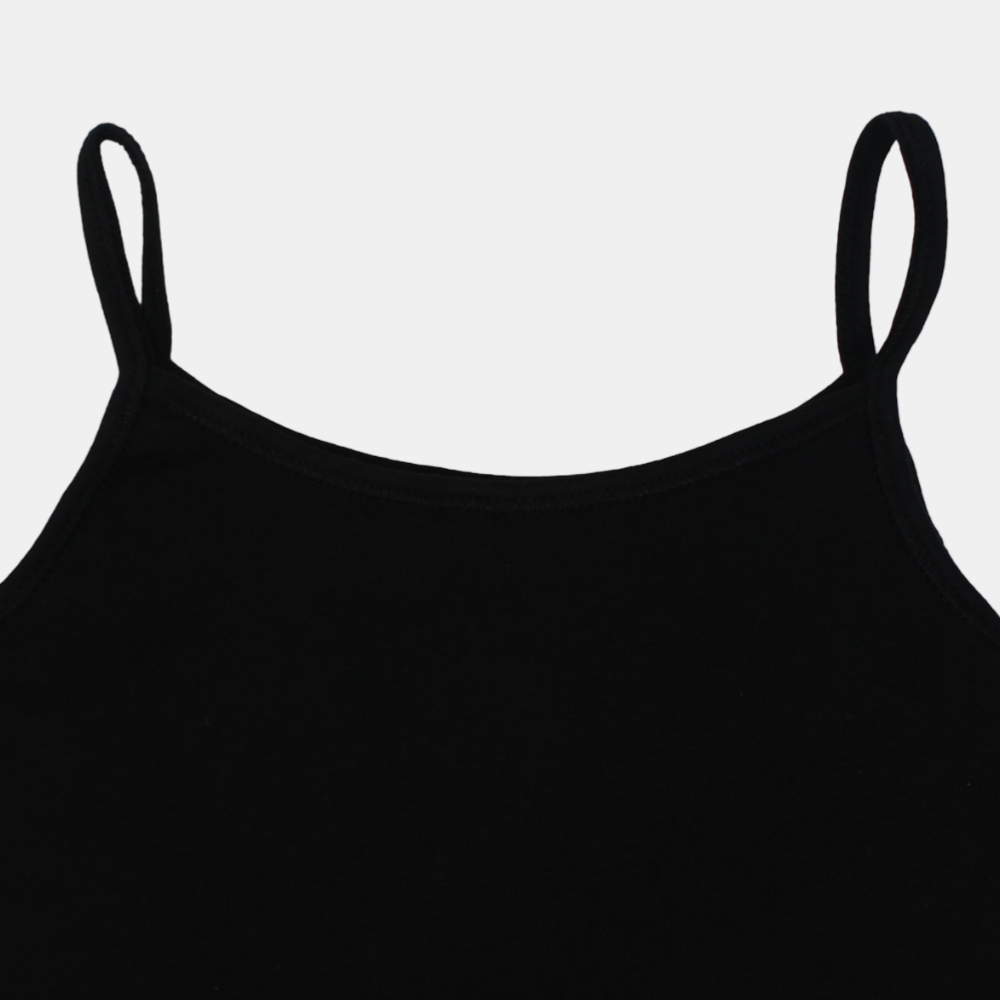 Girls Cotton Sleeveless Undershirt – Black