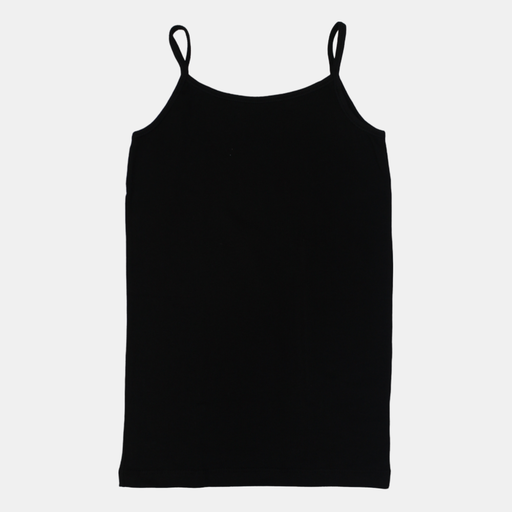 Girls Cotton Sleeveless Undershirt – Black
