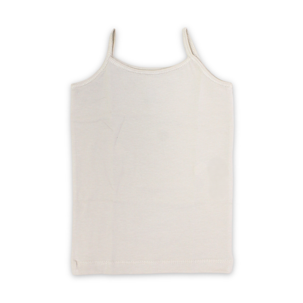 Girls Cotton Sleeveless Undershirt – Beige