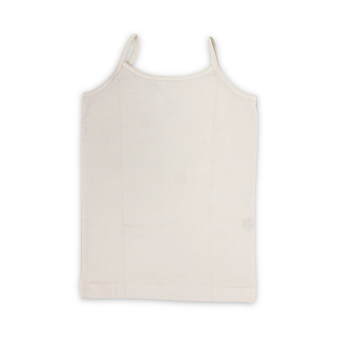 Girls Cotton Sleeveless Undershirt – Beige