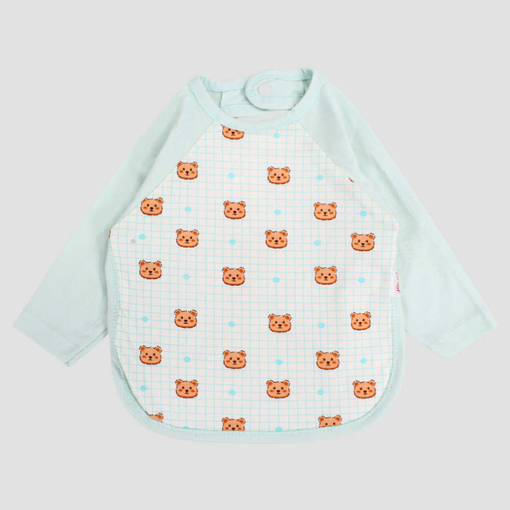 Bear Heads Long-Sleeved Bib