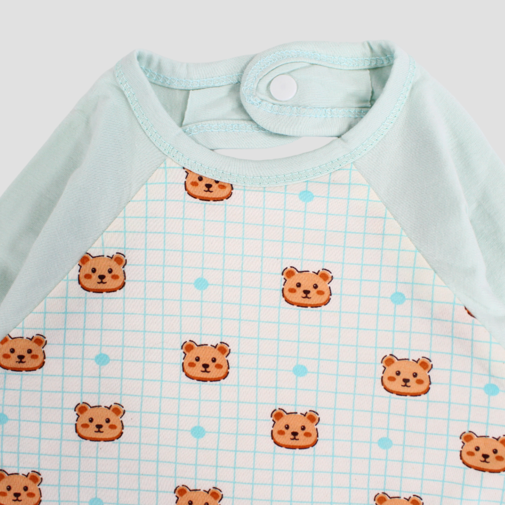 Bear Heads Long-Sleeved Bib
