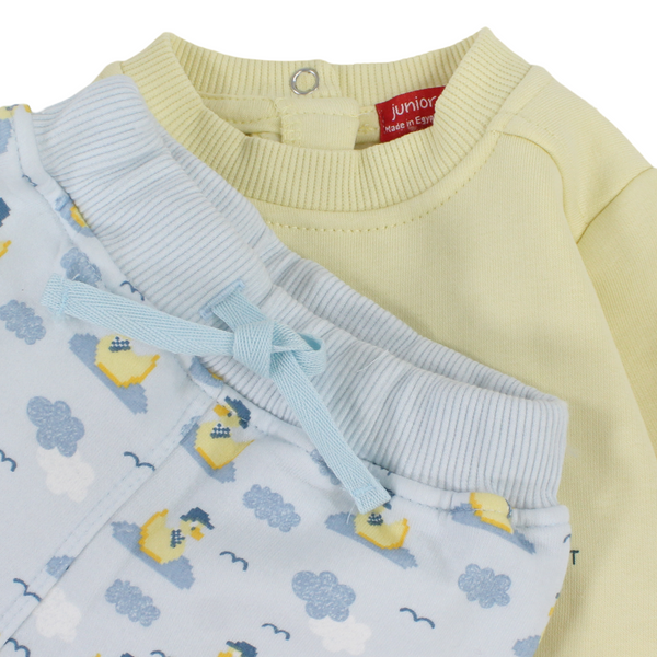 Baby Boys Cotton Pajama – Yellow with Duck Print