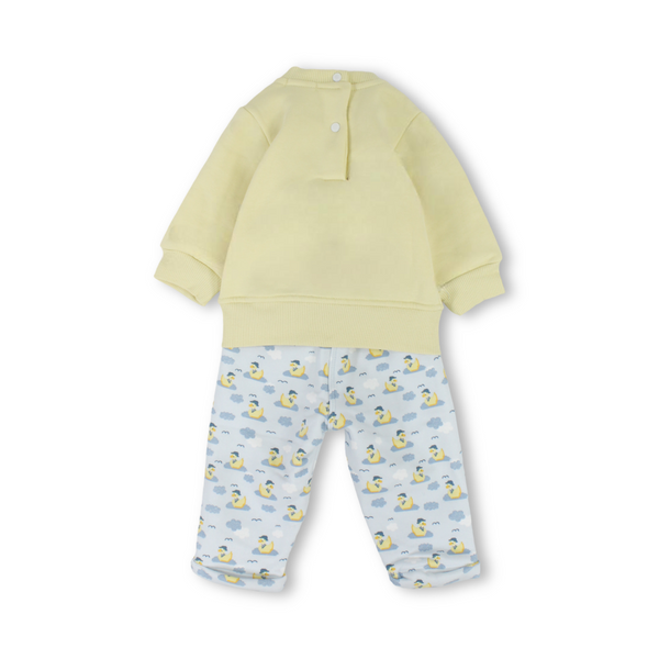 Baby Boys Cotton Pajama – Yellow with Duck Print