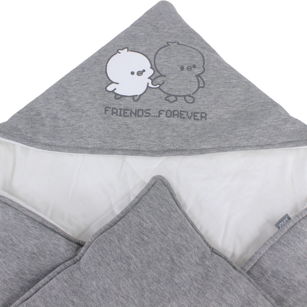 Cotton Baby Blanket – Grey with Duck Print
