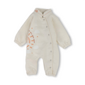 Baby Girls Cotton Footless Onesie – Cream with Sun & Cloud Print