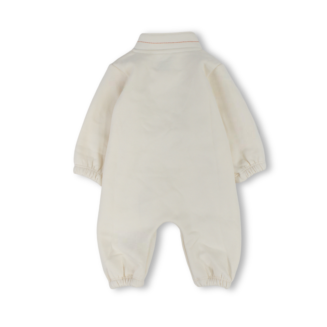 Baby Girls Cotton Footless Onesie – Cream with Sun & Cloud Print