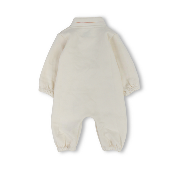 Baby Girls Cotton Footless Onesie – Cream with Sun & Cloud Print