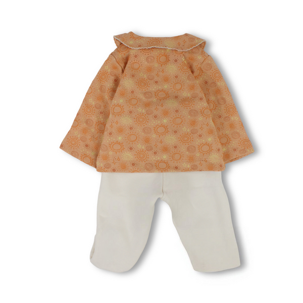 Baby Girls Cotton Pajama – Orange with Circle Print