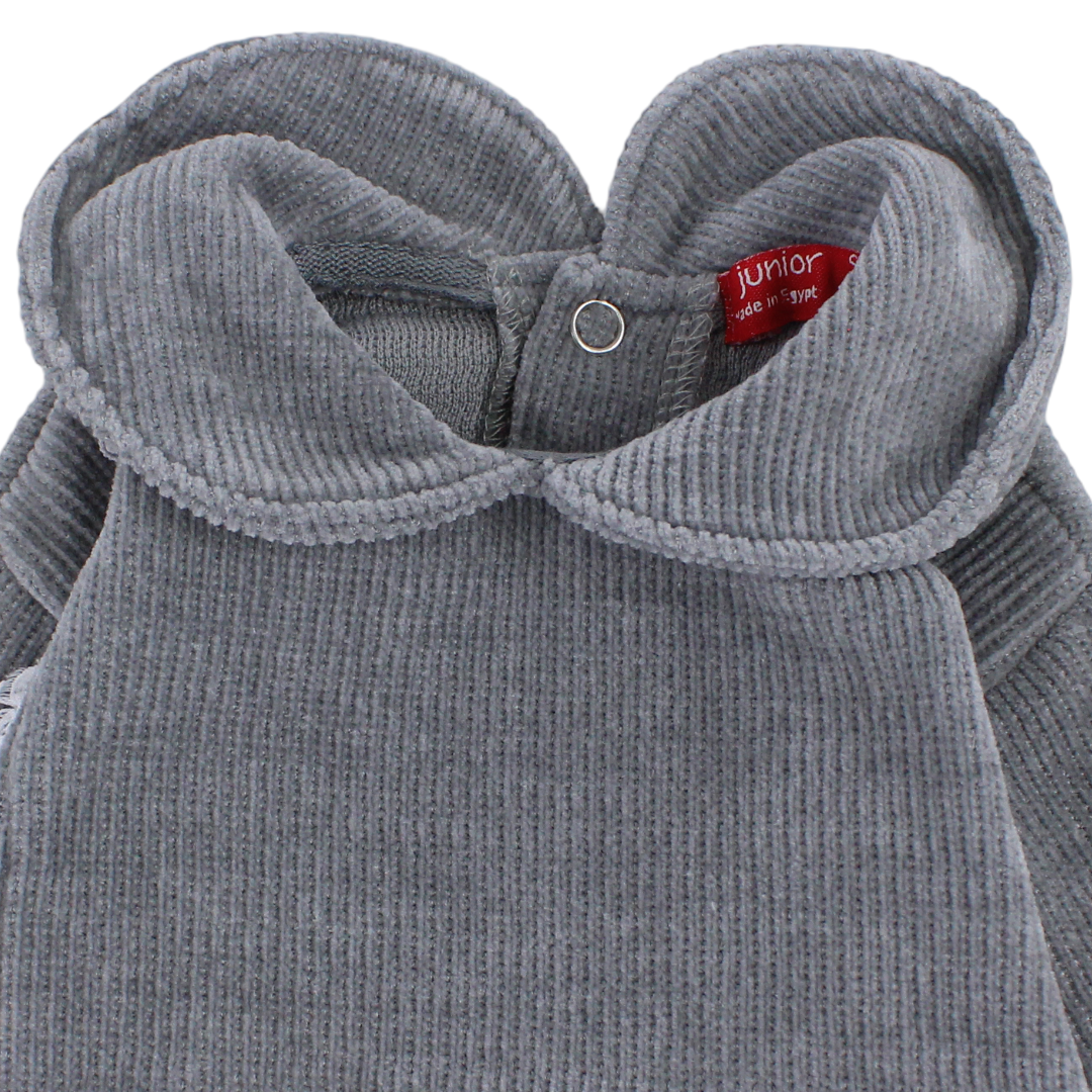 Baby Girls Cotton Footless Onesie – Grey