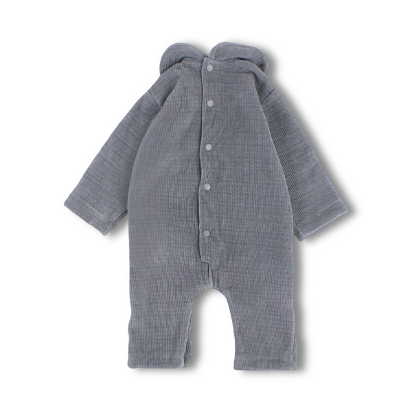 Baby Girls Cotton Footless Onesie – Grey