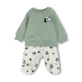 Baby Girls Cotton Pajama – Mint with Panda Print