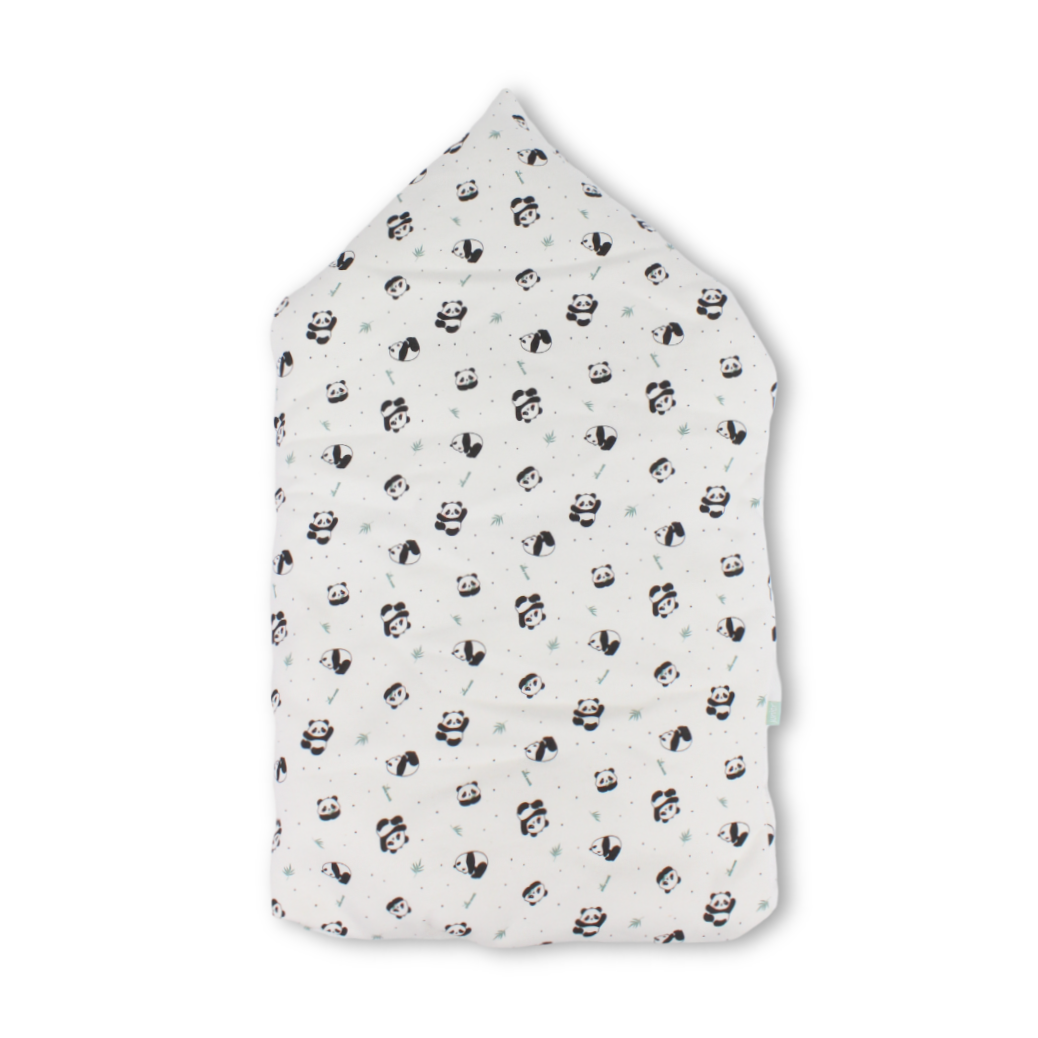 Cotton Baby Port – Off-White with Panda Print