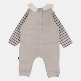 Beige Penguin Long-Sleeved Footless Onesie