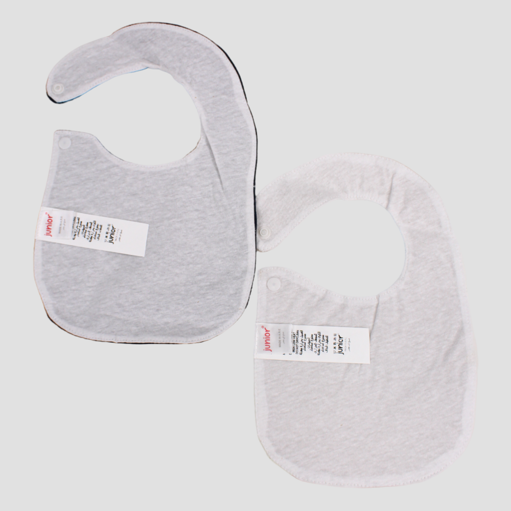 Beige & Navy Penguin Bibs (2-Pack)