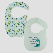 Teal & Aqua Dinosaur Bibs (2-Pack)