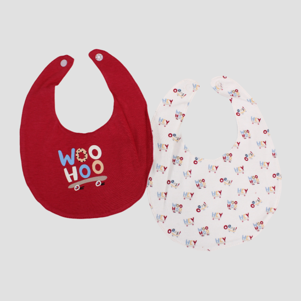 Taupe & Off-White Woo Hoo Bibs (2-Pack)