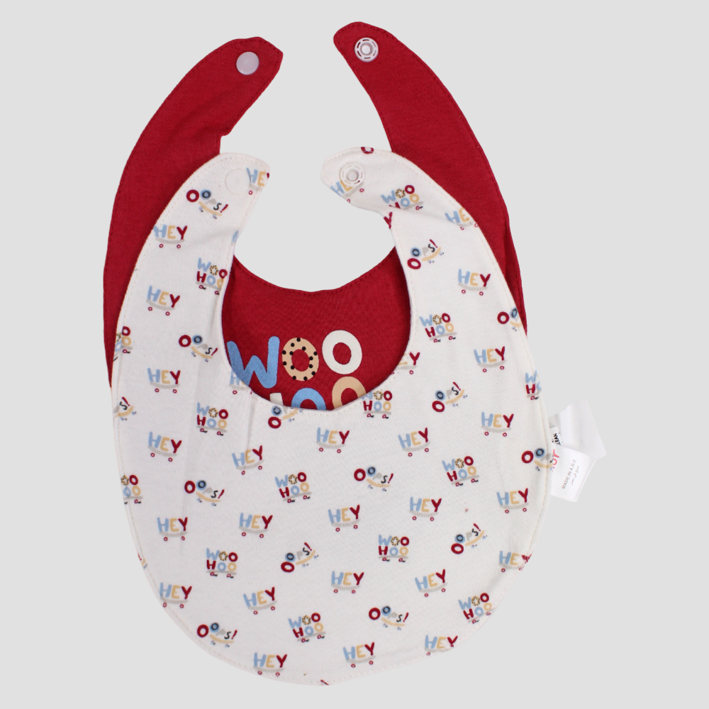 Taupe & Off-White Woo Hoo Bibs (2-Pack)