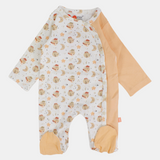 Musical Orange Long-Sleeved Baby Footie