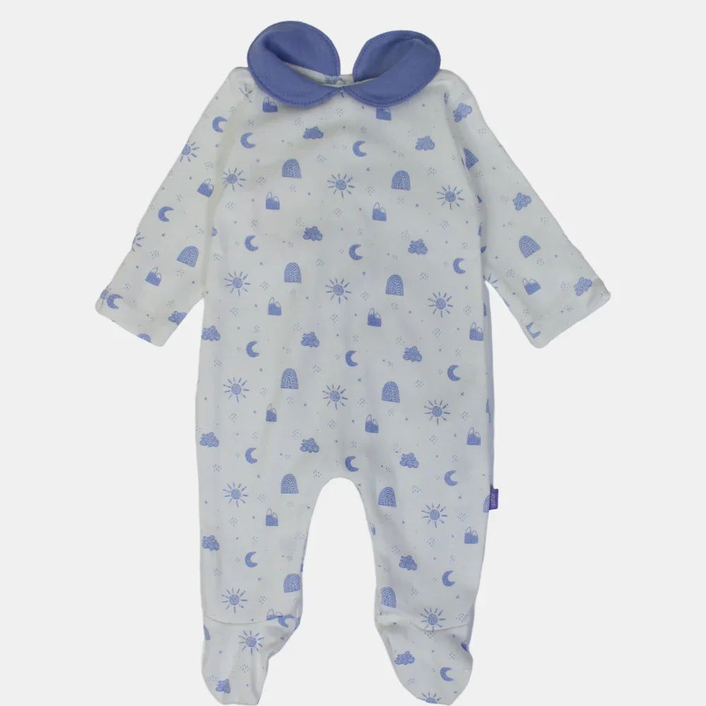 Bluish Long-Sleeved Baby Footie - Clothing - Junior