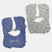 Light Blue & White Bonne Nuit Bibs (2-Pack)
