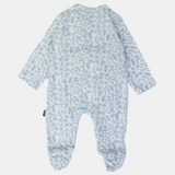 Blue Leaves Long-Sleeved Baby Footie