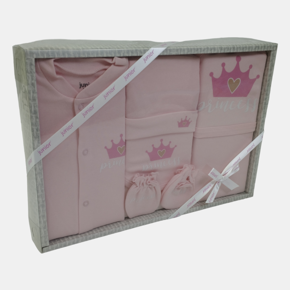Pink Princess 5-Piece Baby Layette Set