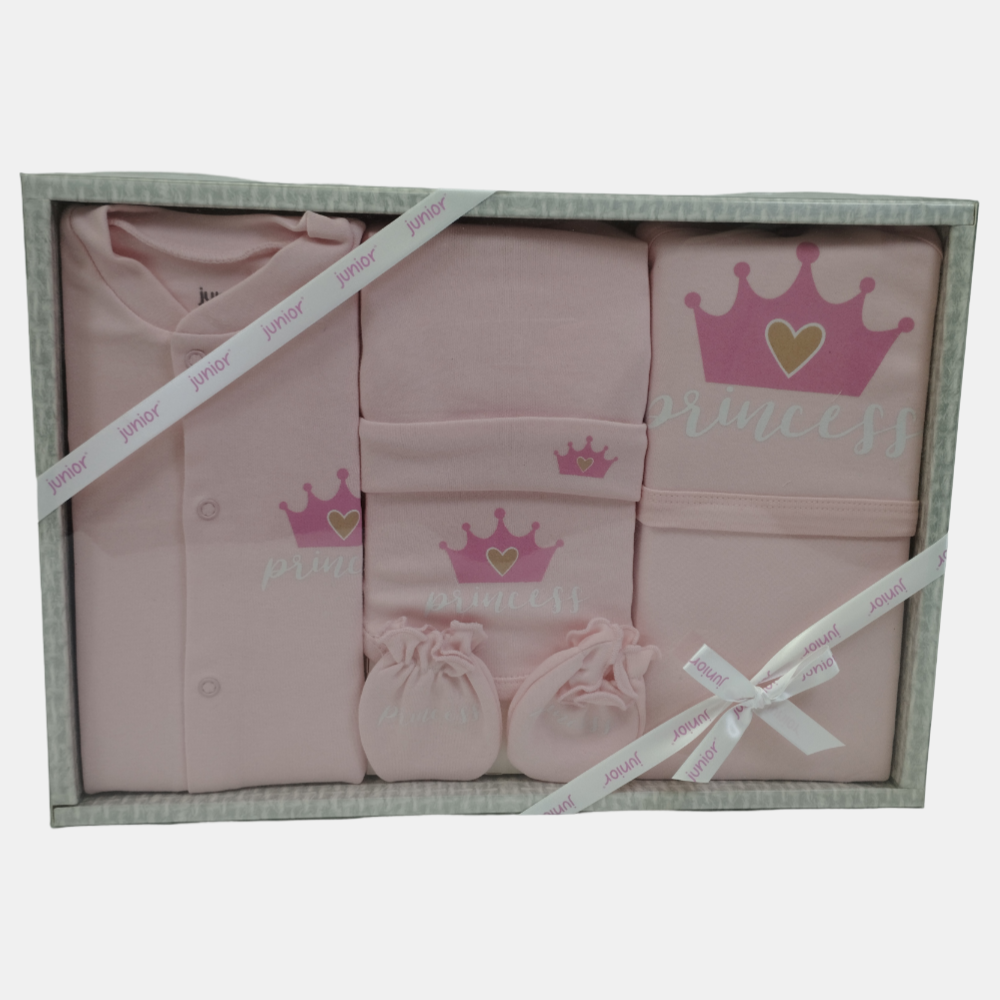Pink Princess 5-Piece Baby Layette Set