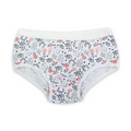 Girls Cotton Pantie – White with Flowers Print