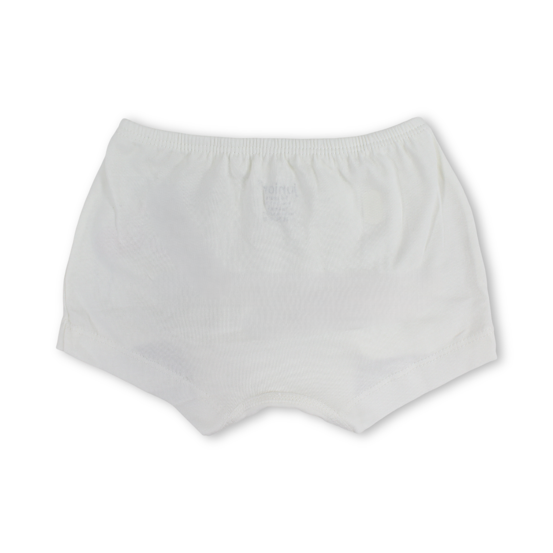 Girls Cotton Pantie – Off-White with Flamingo Print