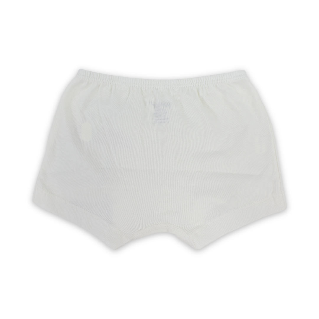 Girls Cotton Pantie – Off-White with Flamingo Print