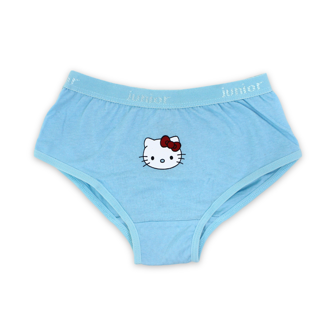 Girls Cotton Pantie – Aqua with Hello Kitty Print