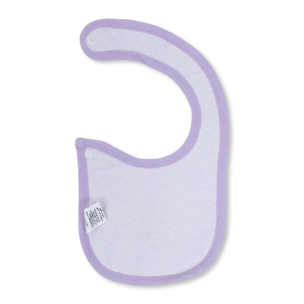 Cotton Baby Bib - Purple with "Little Dreamer" Design