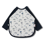 Cotton Baby Bib – Navy with Hot Air Balloon Print