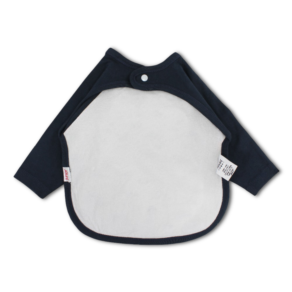 Cotton Baby Bib – Navy with Hot Air Balloon Print
