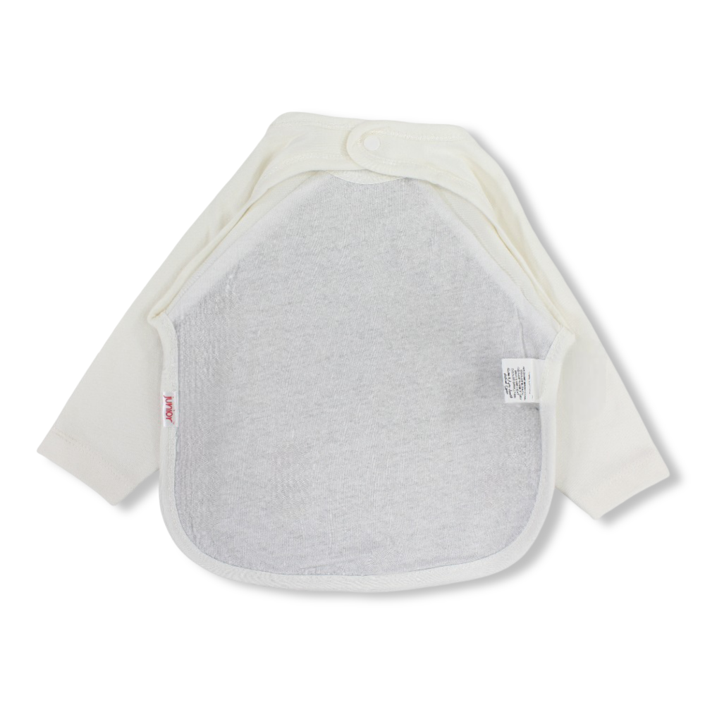 Cotton Baby Bib – Off-White with Sailboats Print