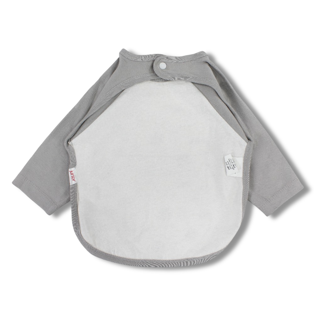 Cotton Baby Bib – Grey with Whale Print